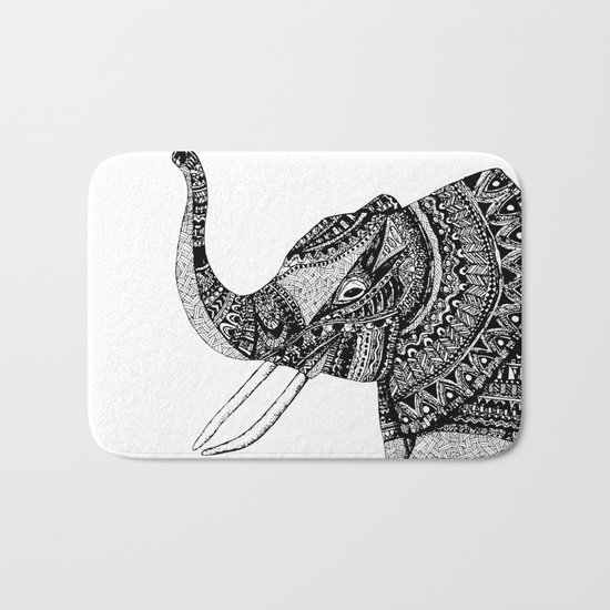 Allison Elephant Black and White Bath Mat