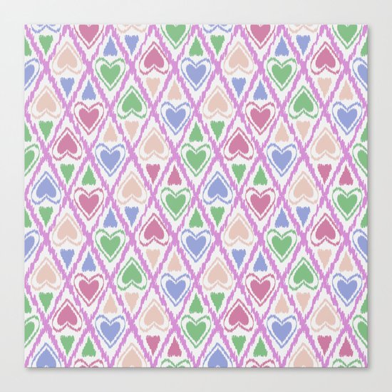 Favorite pattern . Brown, pink , green . Canvas Print