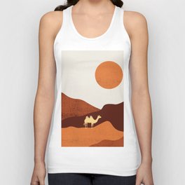 a lost camel in the desert Unisex Tank Top