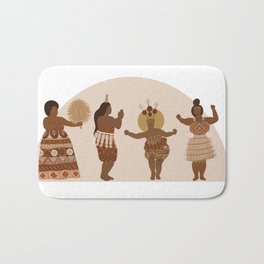 Women of Pasifika 6.0 Bath Mat | Polynesian, Fijian, Elei, Tatau, Fiji, Graphicdesign, Womenofpasifika, Irubali, Maori, Aotearoa 