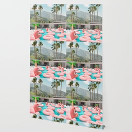 Flamingo Pool Party Wallpaper