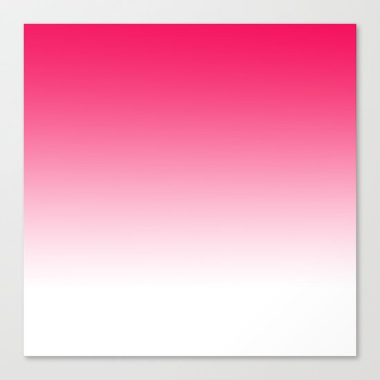 Modern bright simple neon pink white color ombre gradient Canvas Print ...