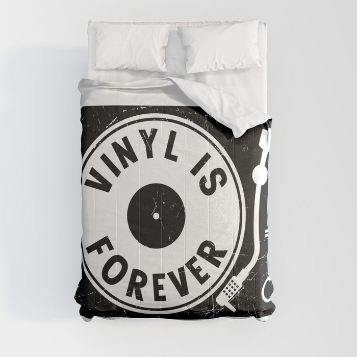 Vinyl Is Forever Retro Music Comforter