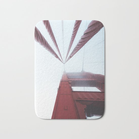 Golden Gate Bridge fogged up - San Francisco, CA Bath Mat