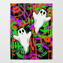 Ghosts Wearing Witch Hats Poster