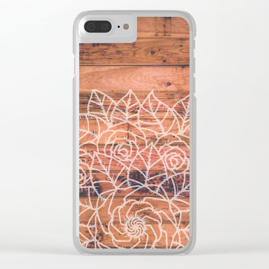 Wood Mandala I Clear iPhone Case