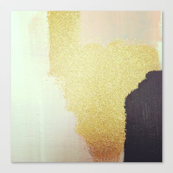 Gold White Black Canvas Print