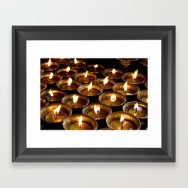 Tibetan Buddhist Oil Butter Lamps Framed Art Print