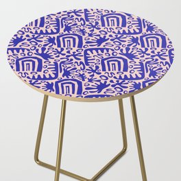 Seamless pattern abstract blue shape Side Table