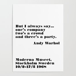 three's a party - andy quote Poster