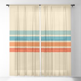 Ienao - Classic 70s Retro Stripes Sheer Curtain
