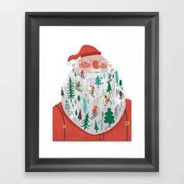 Snowy Santa Beard Framed Art Print
