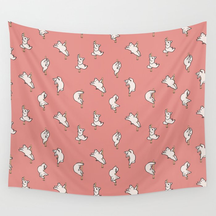 Pig Pole Dancing Club Wall Tapestry