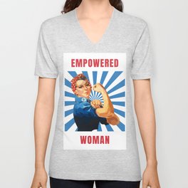 Empowered Woman | Rosie the Riveter Retro Comic Art V Neck T Shirt