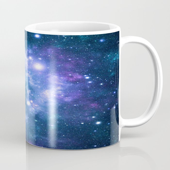 Violet Teal Galaxy Nebula Coffee Mug