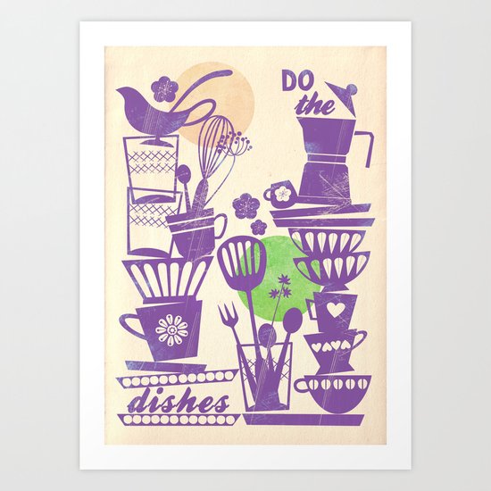 do the dishes vintage Art Print