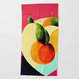 Tropical Fusion - Abstract Minimalist Digital Retro Poster Art Beach Towel