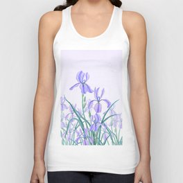 purple iris watercolor Unisex Tank Top