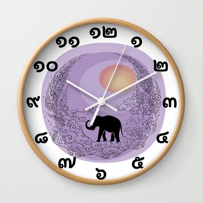 Thai Number Clock Wall Clock