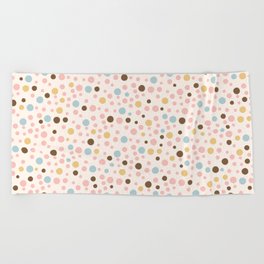 Pastel Colorful Dots Cute Pretty Pattern Pink Girly Beach Towel