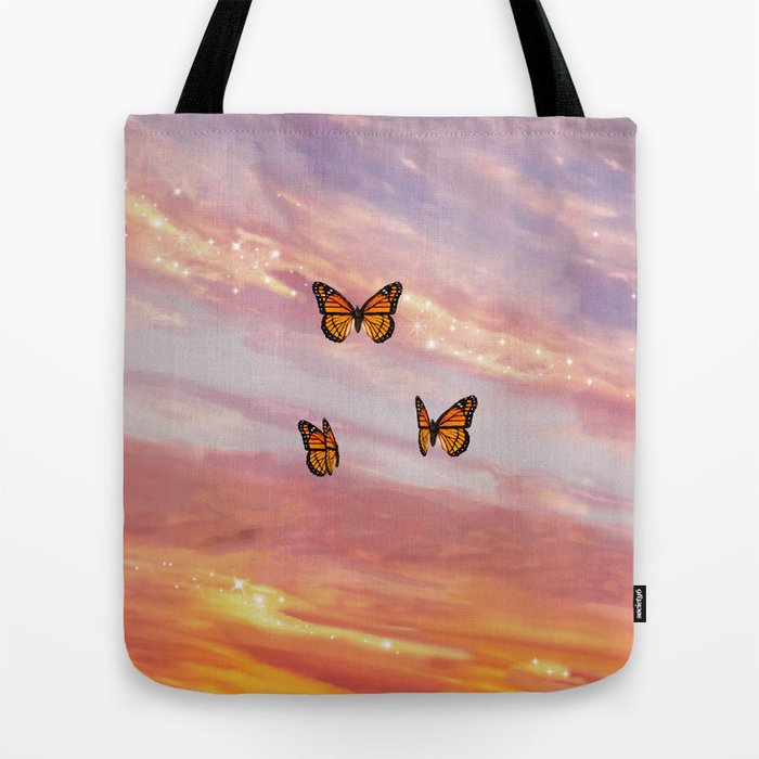 Butterfly Tote Bag BLUE BUTTERFLY TOTE Cute Tote Bag Aesthetic 