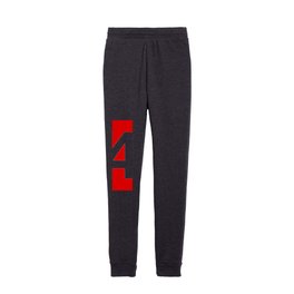 Number 4 (White & Red) Kids Joggers