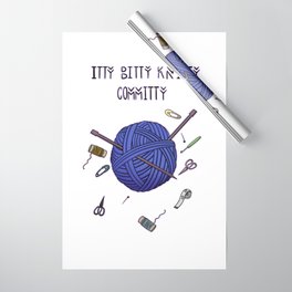 Itty Bitty Knitty Committee Wrapping Paper