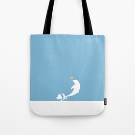 Ocean Dolphin Blue Heart Love Tote Bag