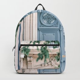 Beautiful Blue Parisian Door Backpack
