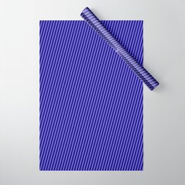 [ Thumbnail: Blue and Slate Blue Colored Striped Pattern Wrapping Paper ]
