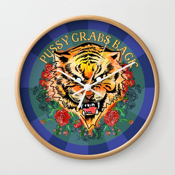 Pussy Grabs Back Wall Clock
