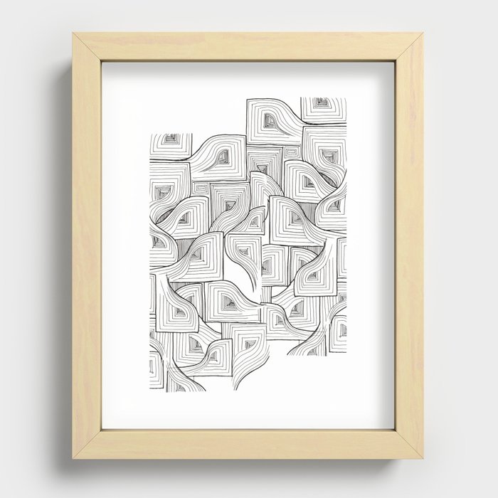 Abstract Linework - Life is a Maze Recessed Framed Print