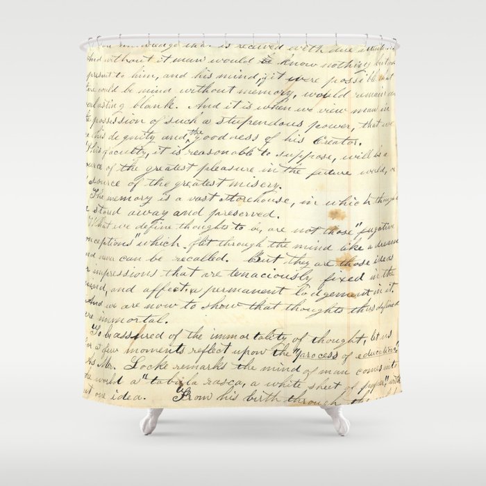 Vintage Writing Shower Curtain