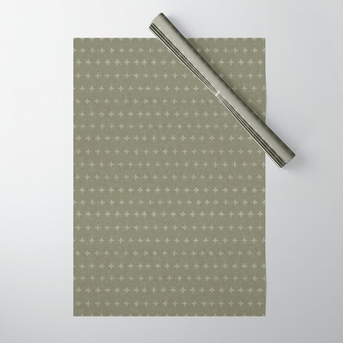 woven crosses - olive Wrapping Paper