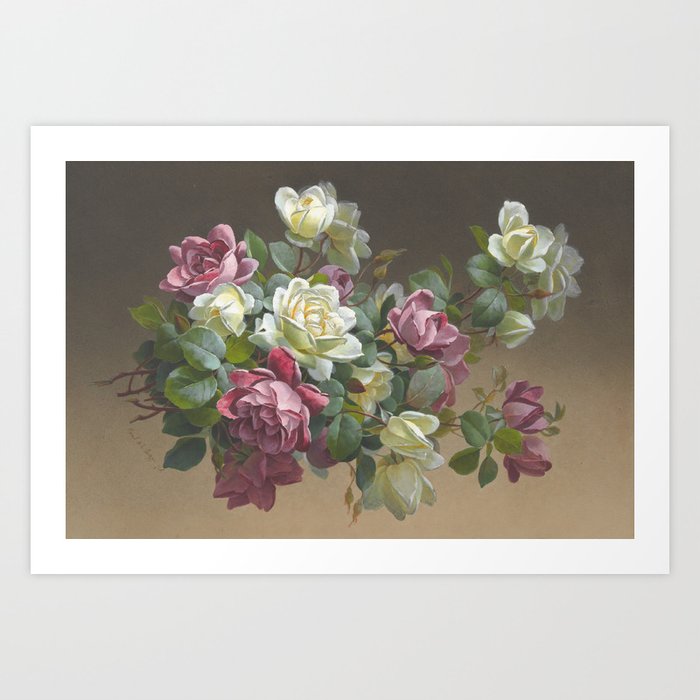 Vintage Rose Painting Art Print By Fineearthprints Society6