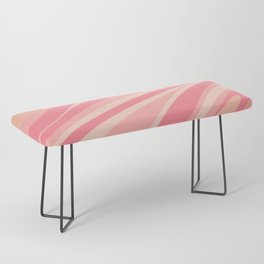 Fluid Vibes Retro Aesthetic Swirl Abstract in Pink and Blush Tones Bench