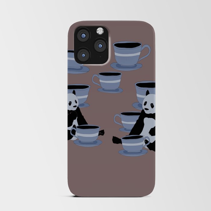 Pandas with Coffee iPhone Card Case