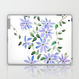 purple clematis flower watercolor  Laptop Skin