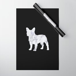 French bulldog marble noir Wrapping Paper