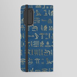 Bleu & Gold Hieroglyphics Egypt Android Wallet Case