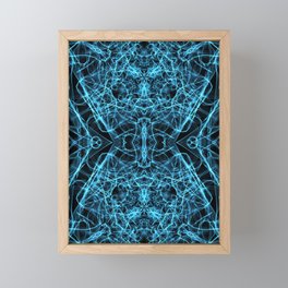Liquid Light Series 31 ~ Blue Abstract Fractal Pattern Framed Mini Art Print