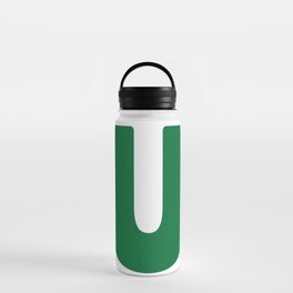 U (Olive & White Letter) Water Bottle