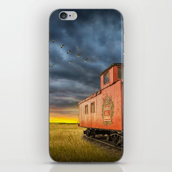 Railroad Train Red Caboose on Prince Edward Island iPhone Skin