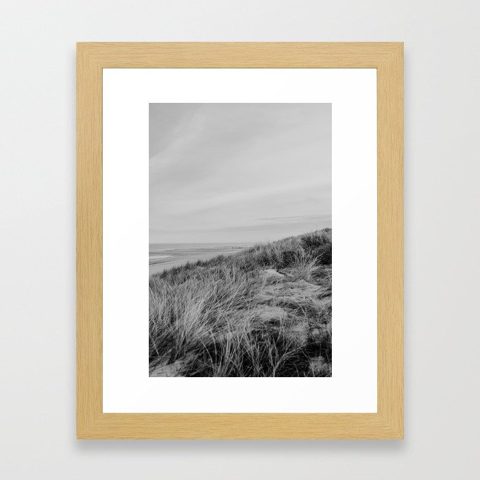 Black and white dunes Framed Art Print