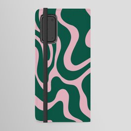 Warped Swirl Marble Pattern (emerald green/pink) Android Wallet Case