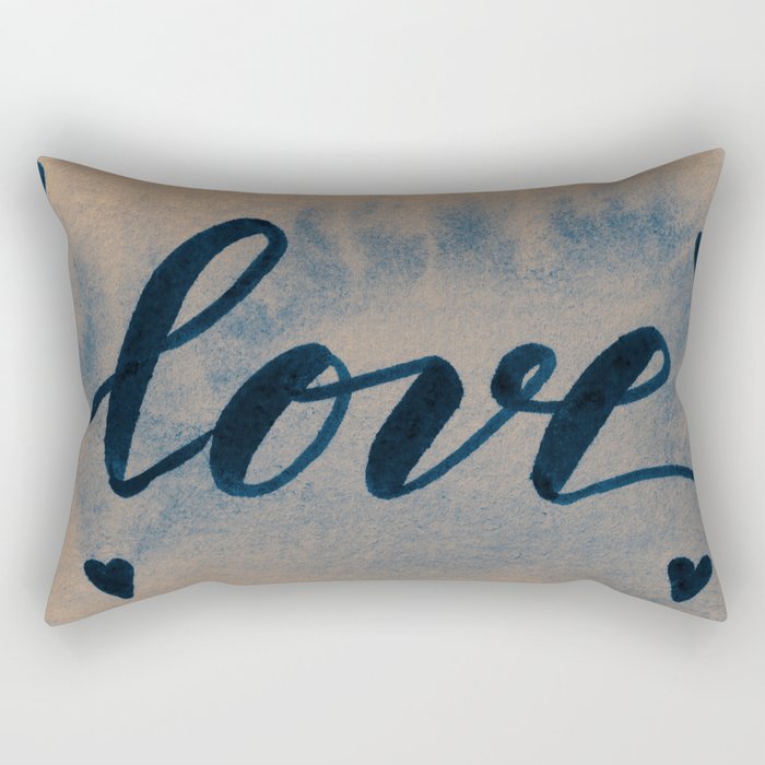 Valentine's Day Watercolor Love – neutral Rectangular Pillow