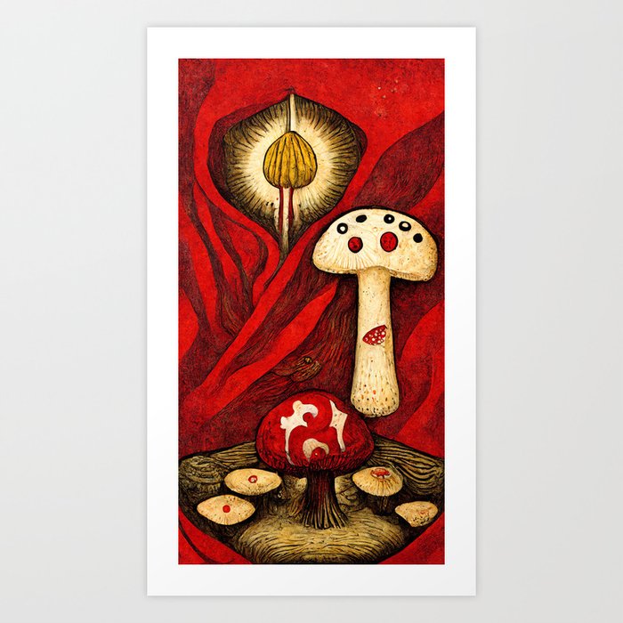 Mushroom Assembly Art Print