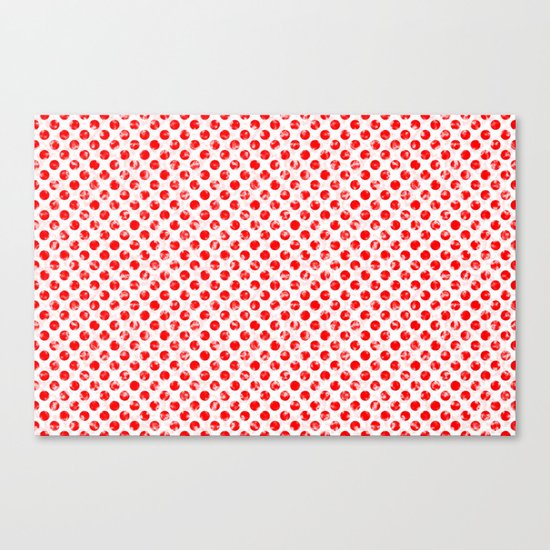 Polka Dot Red and Pink Blotchy Pattern Canvas Print