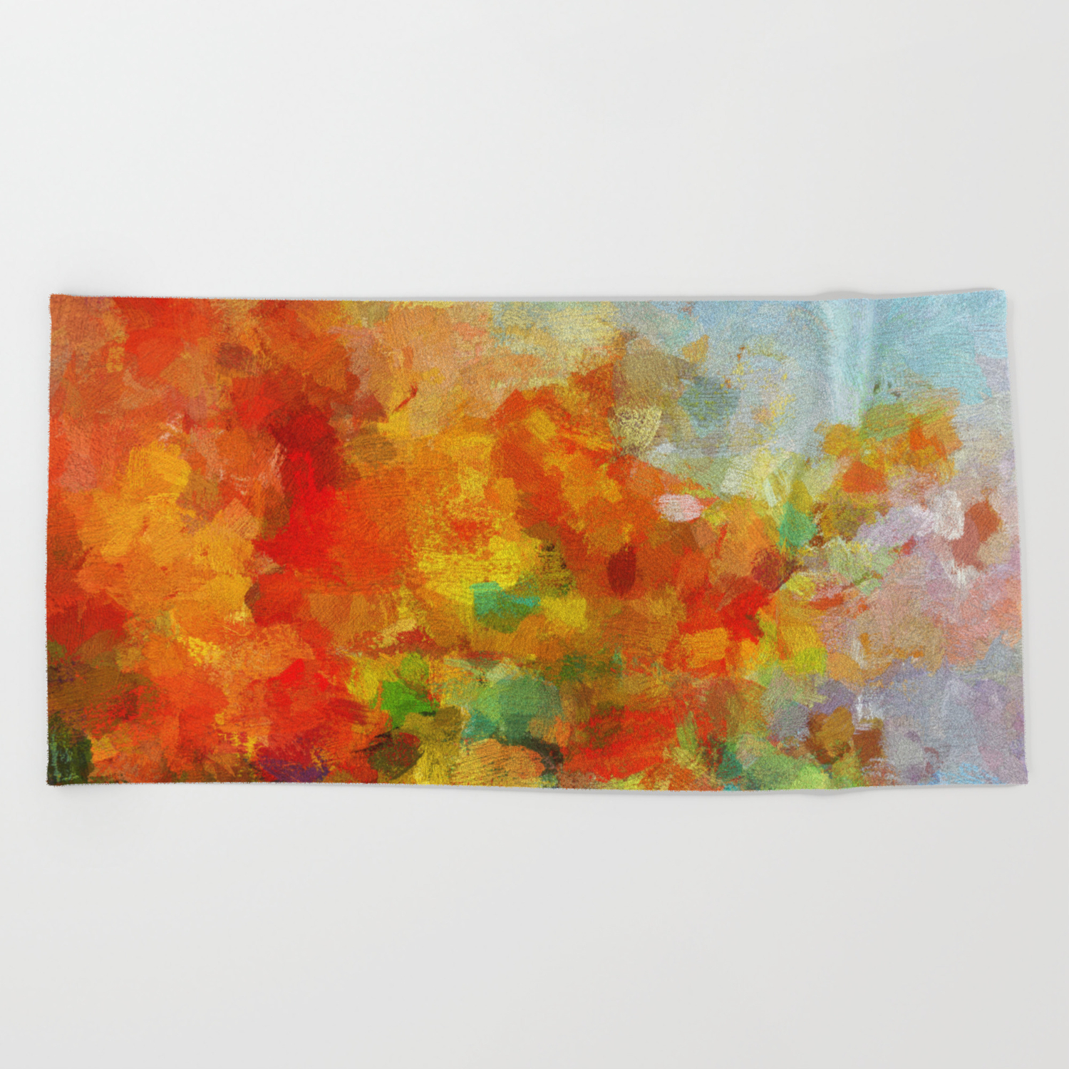Abstract And Minimalist Landscape Painting Beach Towel By