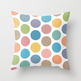 Whimsical Pastel Polka Dots Throw Pillow